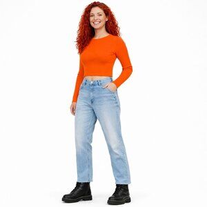 ZARA Size 6 Womens Light Wash Wide Leg Jeans Denim